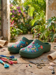 ZAPATOS CROCS BORDADOS zapatos de hule bordados