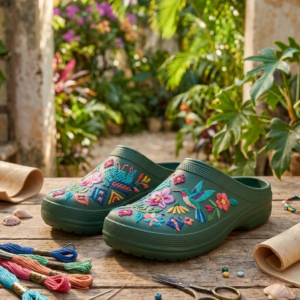 zapatos de hule bordados